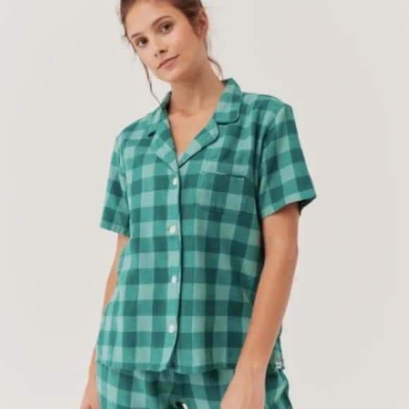 Pact Other - Pact Mineral Check Leighton Flannel Pajama Set